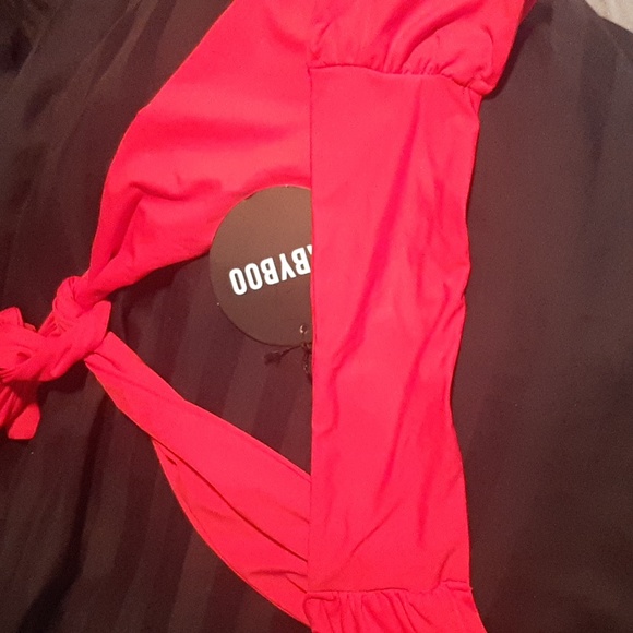 BABYBOO XAVIA CROP HALTER TOP/BATHING SUIT TOP-REAL RED SIZE XS NWT - Picture 10 of 10